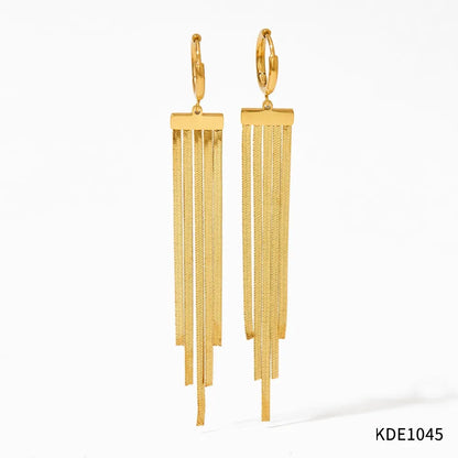 1 Pair Casual Modern Style Tassel 304 Stainless Steel 16K Gold Plated White Gold Plated Gold Plated Drop Earrings