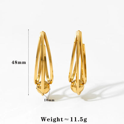 1 Pair Casual Modern Style U Shape Solid Color Plating 304 Stainless Steel 16K Gold Plated White Gold Plated Gold Plated Ear Studs