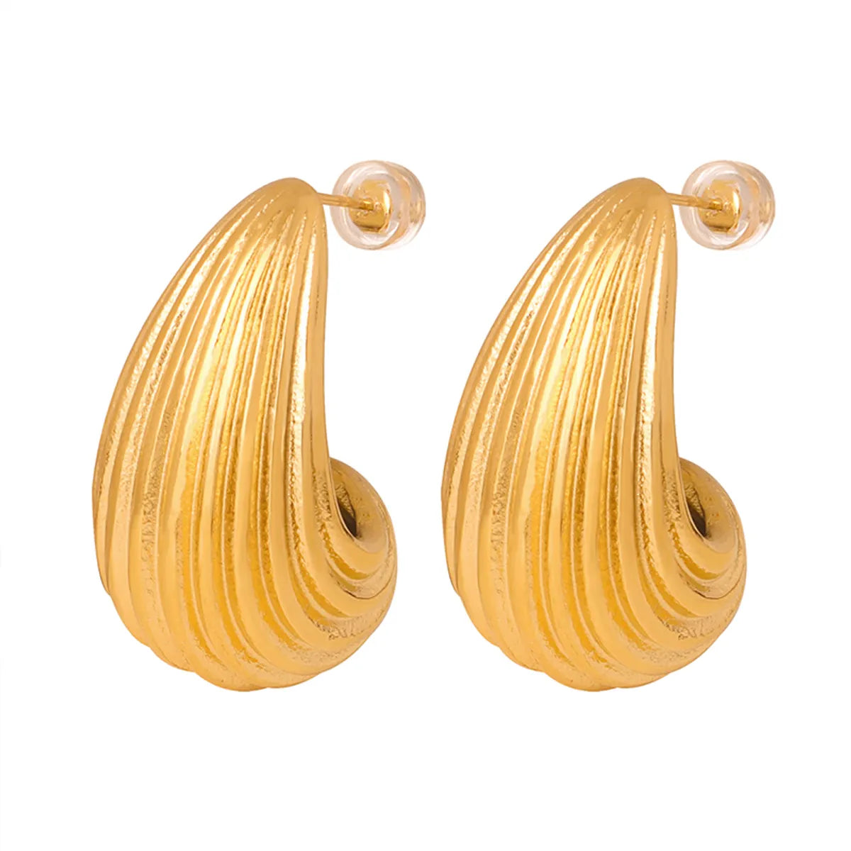 1 Pair Casual Modern Style Water Droplets Plating Titanium Steel 18k Gold Plated Ear Studs