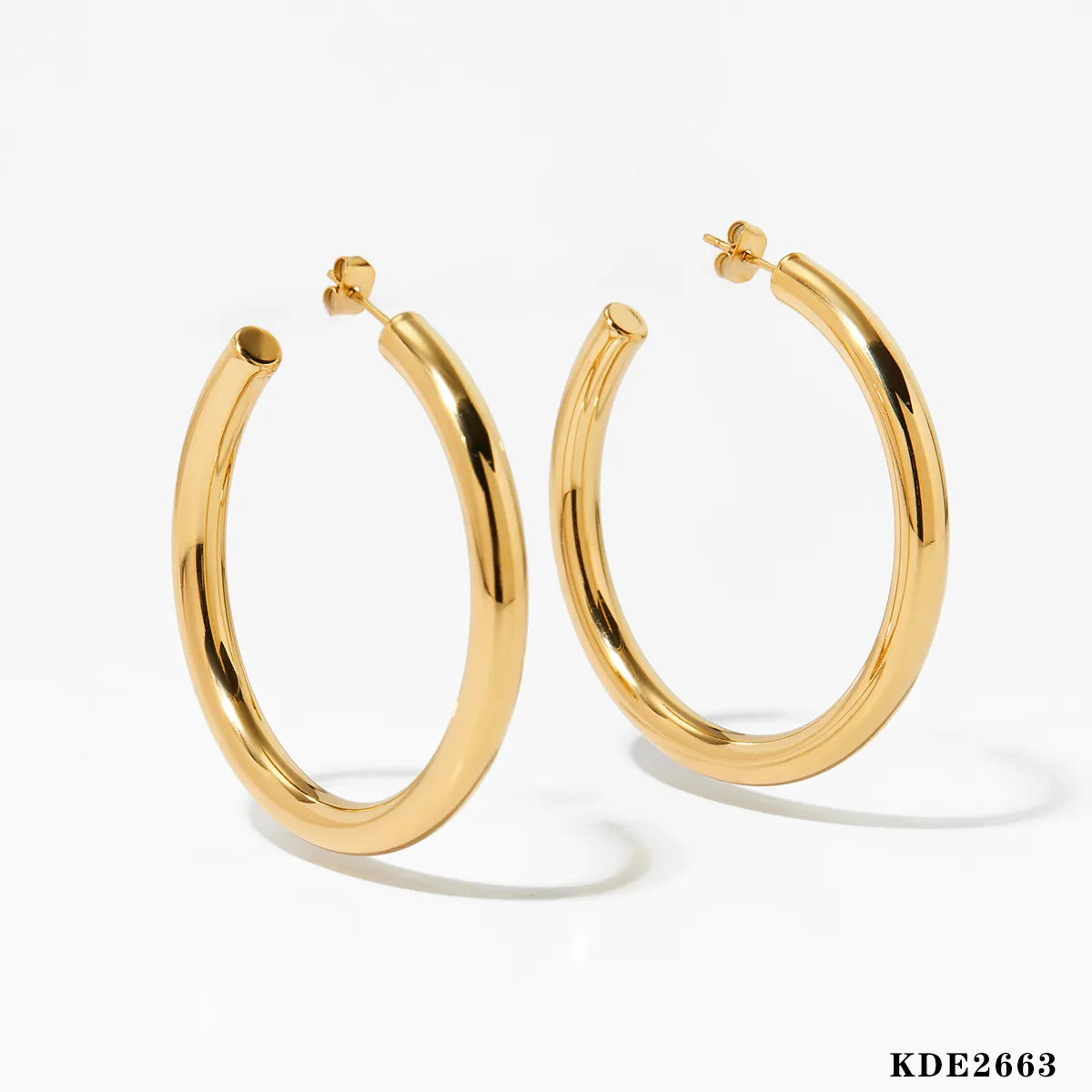 1 Pair Casual Nordic Style Exaggerated C Shape Polishing Plating 304 Stainless Steel 16K Gold Plated White Gold Plated Gold Plated Earrings