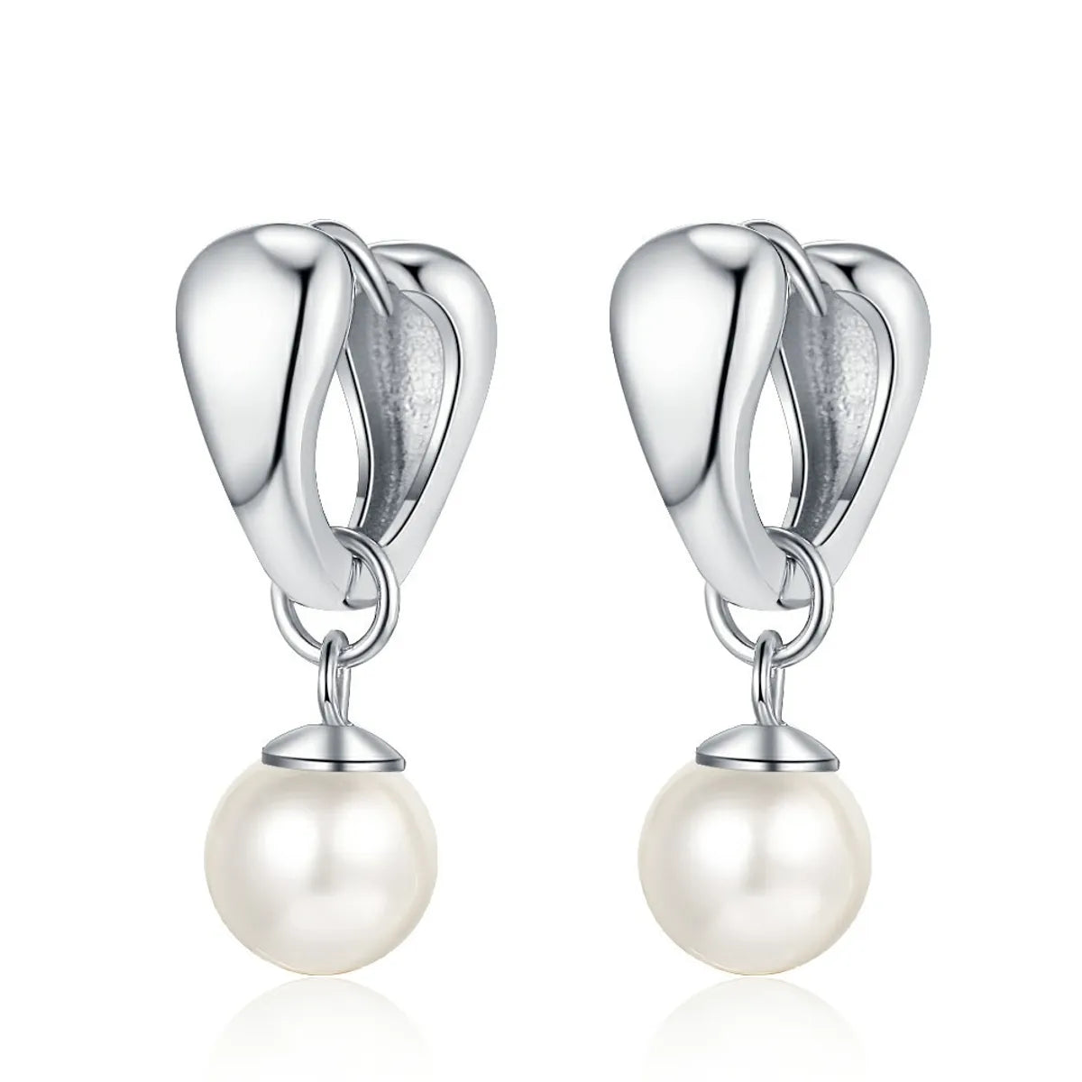 1 Pair Casual Pearl Plating Inlay Sterling Silver Shell 24k Gold Plated White Gold Plated Earrings