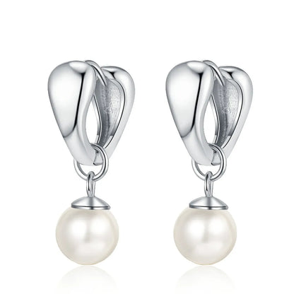 1 Pair Casual Pearl Plating Inlay Sterling Silver Shell 24k Gold Plated White Gold Plated Earrings