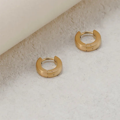 1 Pair Casual Punk Simple Style Solid Color 304 Stainless Steel 18K Gold Plated Rose Gold Plated Earrings