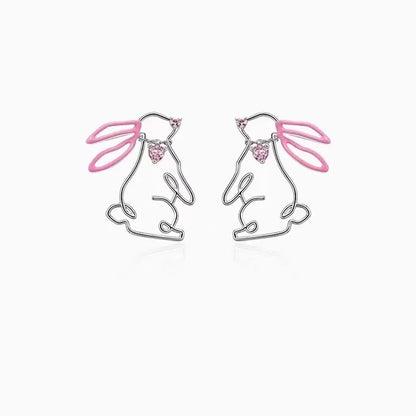 1 Pair Casual Rabbit Alloy Plating Artificial Rhinestones Women'S Earrings