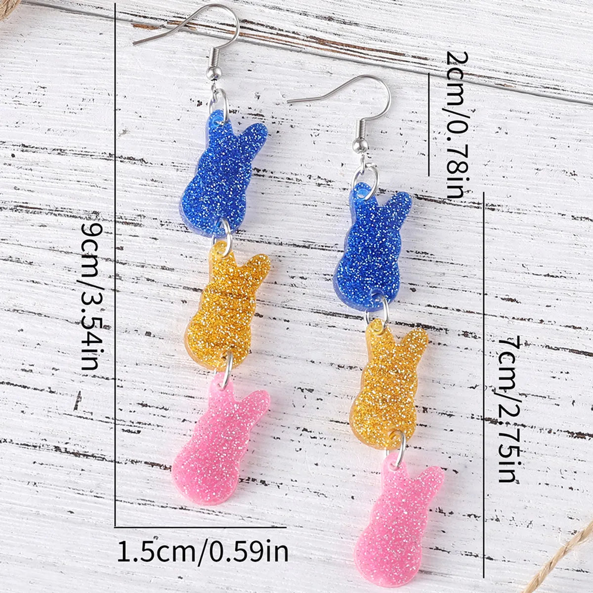 1 Pair Casual Rabbit Arylic Drop Earrings