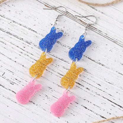 1 Pair Casual Rabbit Arylic Drop Earrings