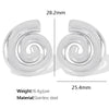 1 Pair Casual Retro Classic Style Swirl Pattern Polishing Plating 304 Stainless Steel 18K Gold Plated Ear Studs