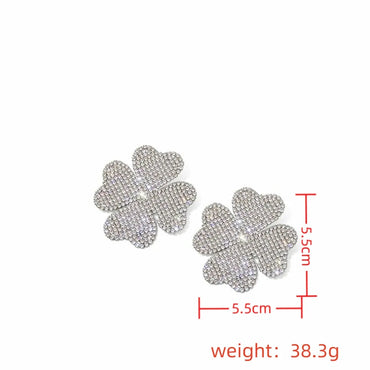 1 Pair Casual Retro Flower Plating Inlay Alloy Rhinestones Silver Plated Ear Studs