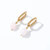 1 Pair Casual Retro French Style Oval Plating 304 Stainless Steel Natural Stone Gold Plated Drop Earrings