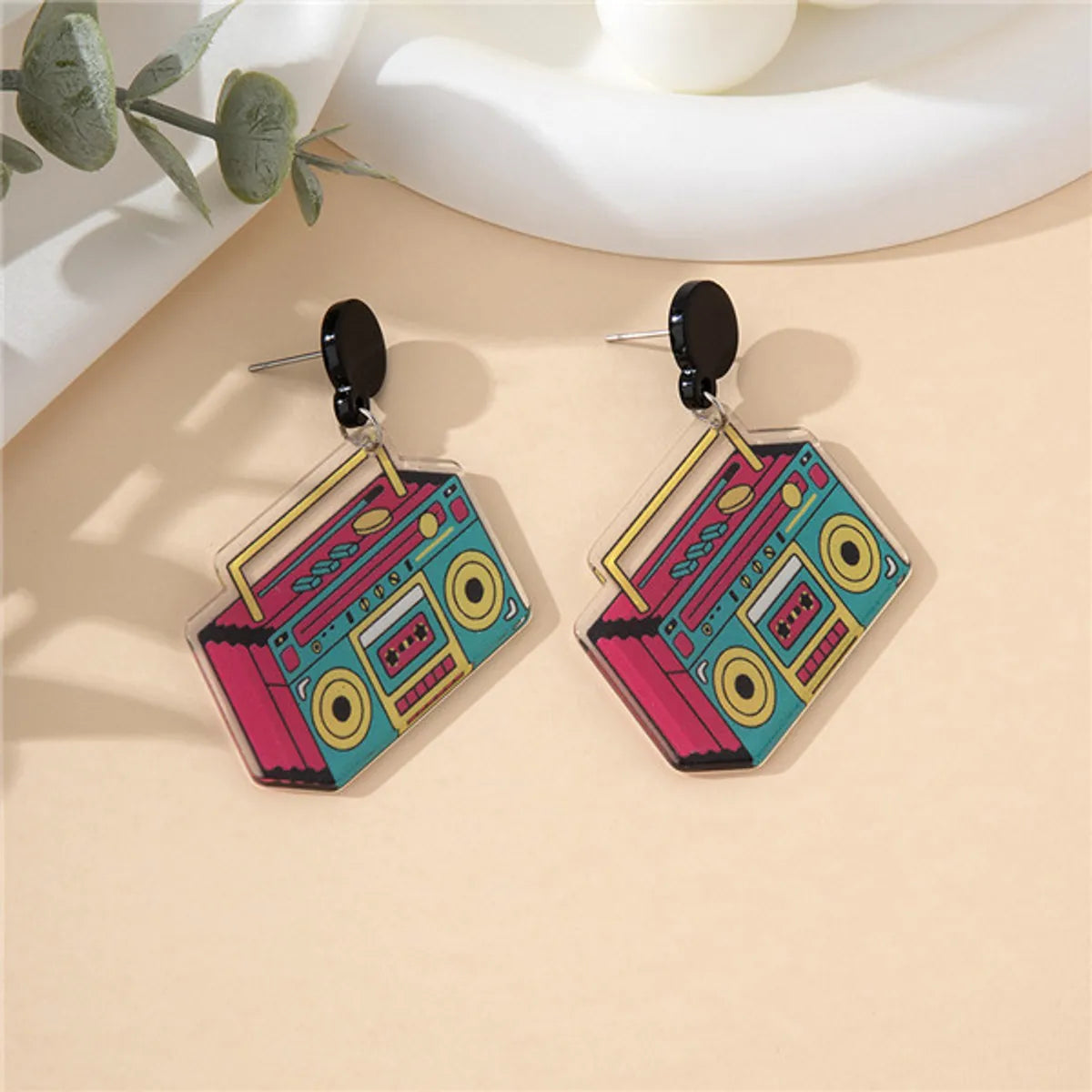 1 Pair Casual Retro Radio Arylic Drop Earrings