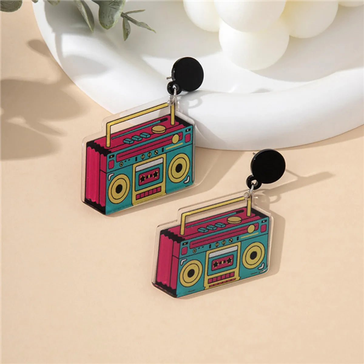 1 Pair Casual Retro Radio Arylic Drop Earrings