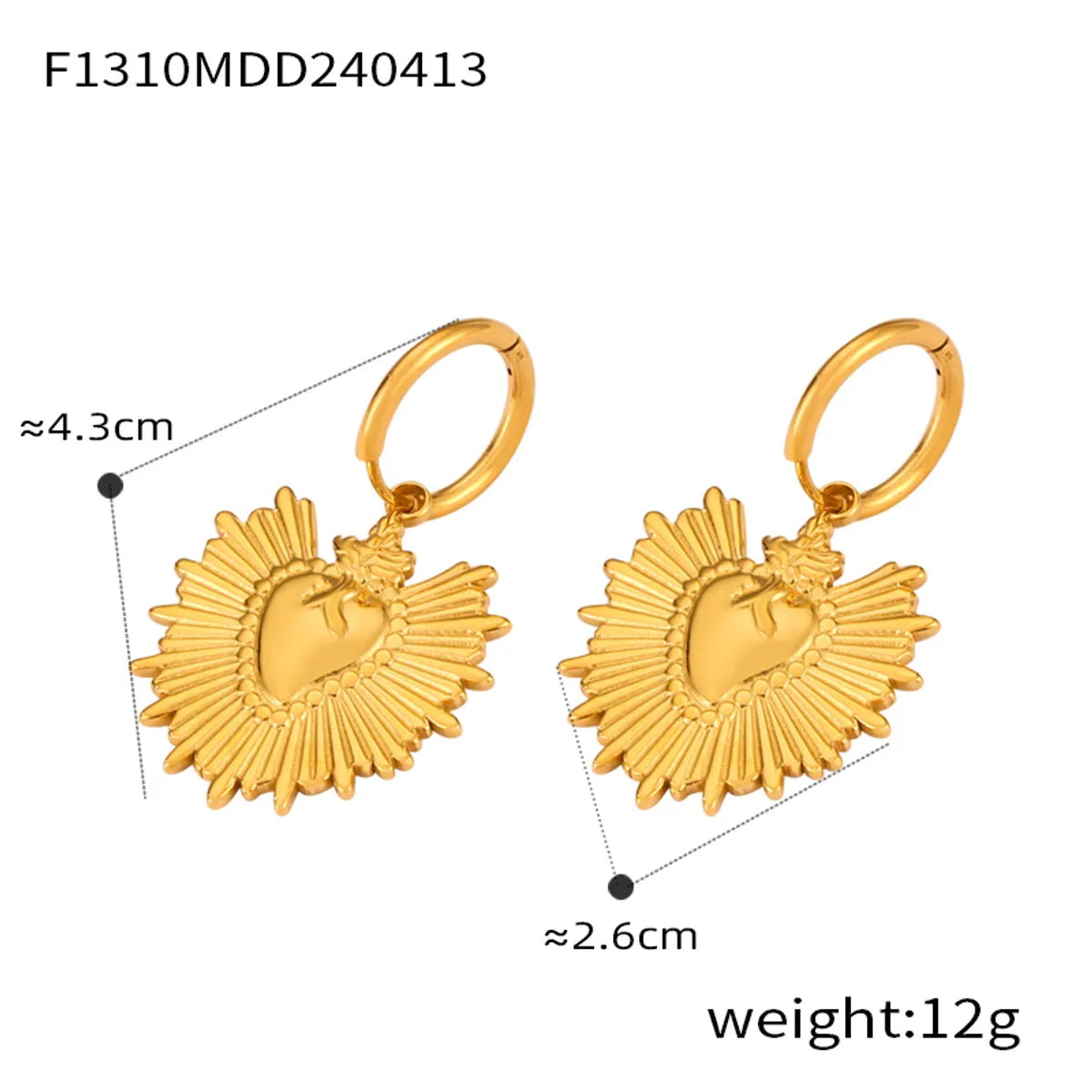 1 Pair Casual Retro Round Heart Shape Flower Plating Inlay 304 Stainless Steel Artificial Pearls 18K Gold Plated Drop Earrings