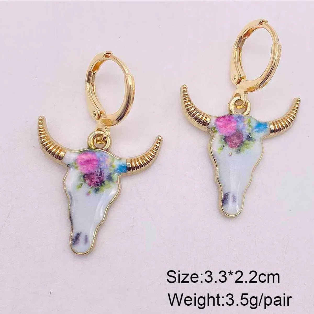 1 Pair Casual Retro Simple Style Cattle Metal Drop Earrings