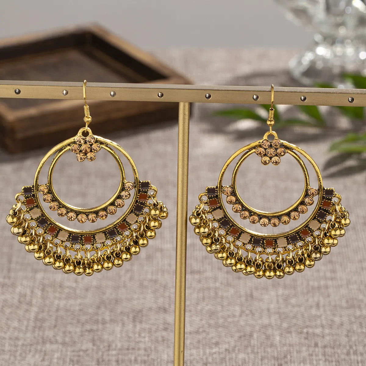 1 Pair Casual Retro Simple Style Geometric Plating Alloy Drop Earrings