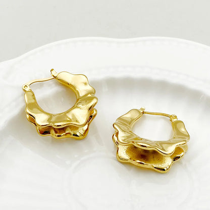 1 Pair Casual Roman Style Commute Irregular Plating 304 Stainless Steel Gold Plated Earrings