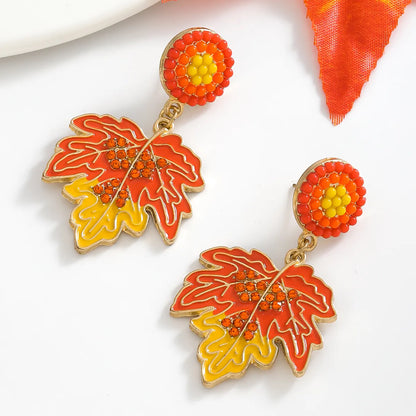 1 Pair Casual Romantic Maple Leaf Alloy Drop Earrings