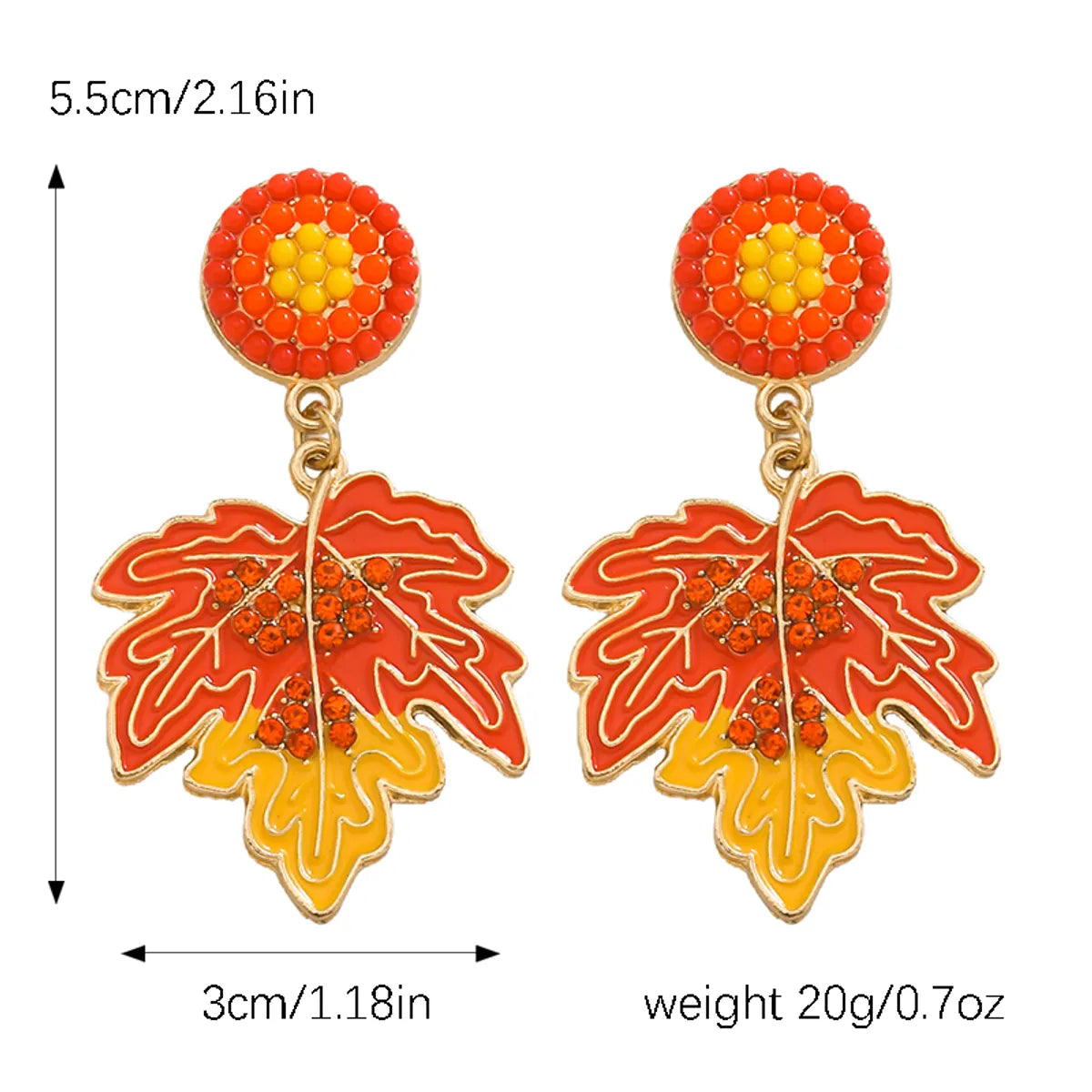 1 Pair Casual Romantic Maple Leaf Alloy Drop Earrings