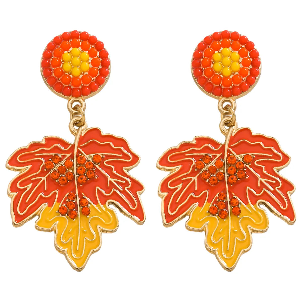 1 Pair Casual Romantic Maple Leaf Alloy Drop Earrings