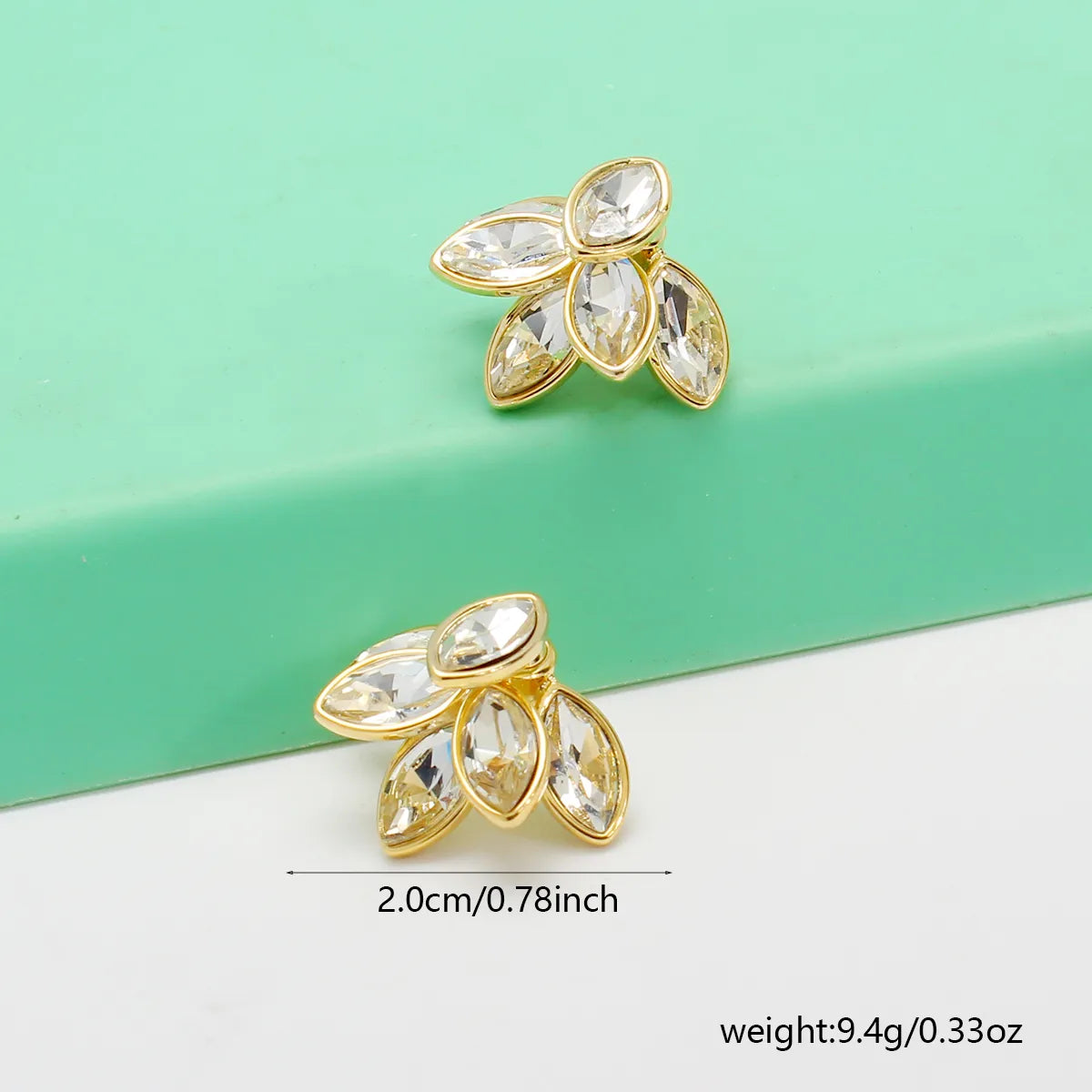 1 Pair Casual Romantic Shiny Flower Inlay Alloy Artificial Crystal Ear Studs