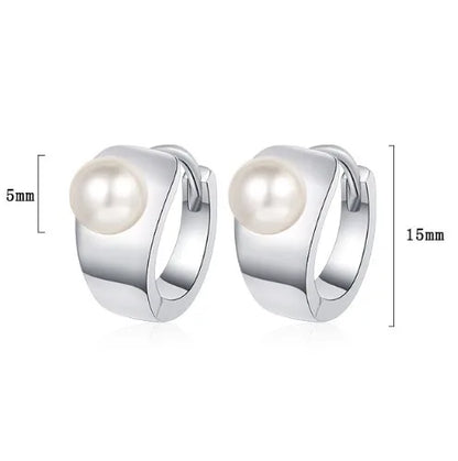 1 Pair Casual Round Plating Inlay Sterling Silver Shell 24k Gold Plated White Gold Plated Earrings