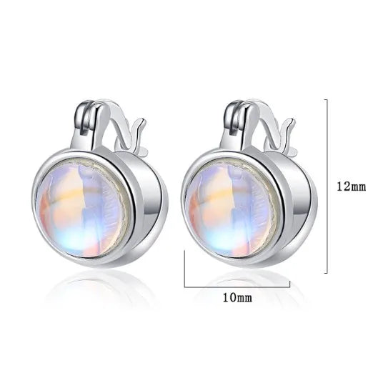 1 Pair Casual Round Plating Inlay Sterling Silver Zircon White Gold Plated Earrings