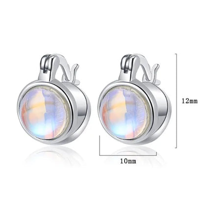 1 Pair Casual Round Plating Inlay Sterling Silver Zircon White Gold Plated Earrings