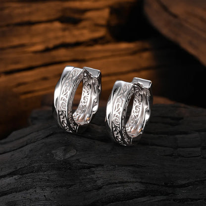 1 Pair Casual Round Plating Sterling Silver White Gold Plated Earrings