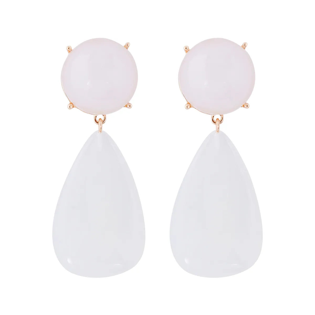 1 Pair Casual Round Water Droplets Enamel Inlay Resin Resin Drop Earrings