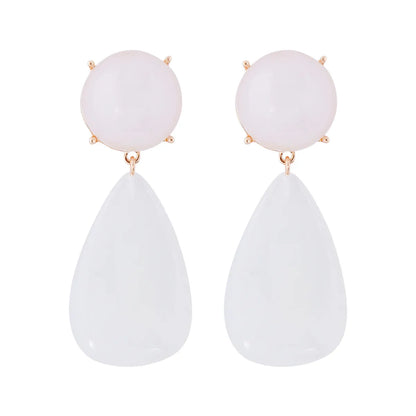 1 Pair Casual Round Water Droplets Enamel Inlay Resin Resin Drop Earrings