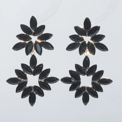 1 Pair Casual Shiny Geometric Inlay Alloy Rhinestones Zircon Drop Earrings