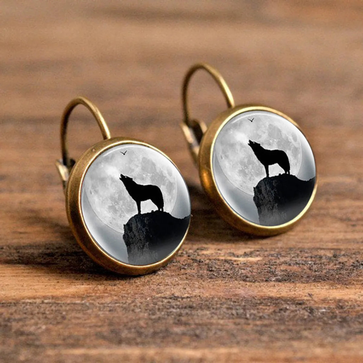 1 Pair Casual Simple Style Animal Round Plating Inlay Alloy Glass Earrings