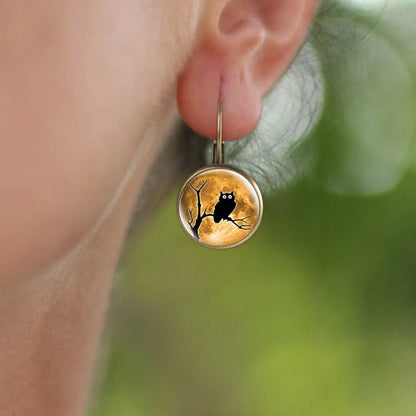 1 Pair Casual Simple Style Animal Round Plating Inlay Alloy Glass Earrings