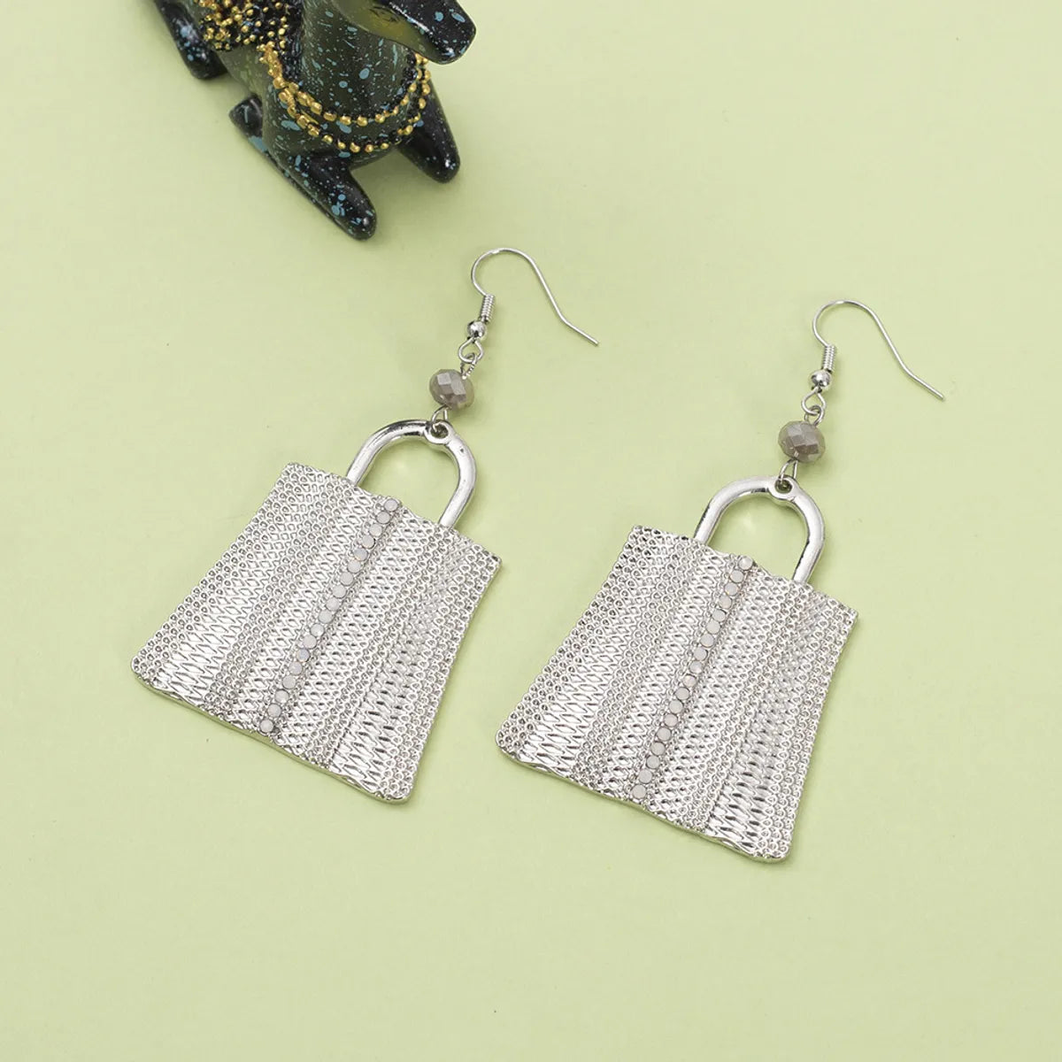 1 Pair Casual Simple Style Bag Alloy Drop Earrings