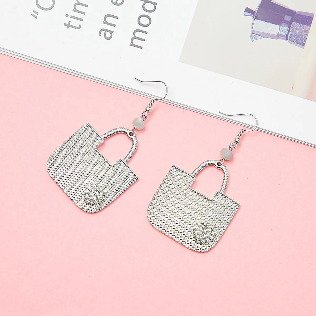 1 Pair Casual Simple Style Bag Plating Alloy Drop Earrings