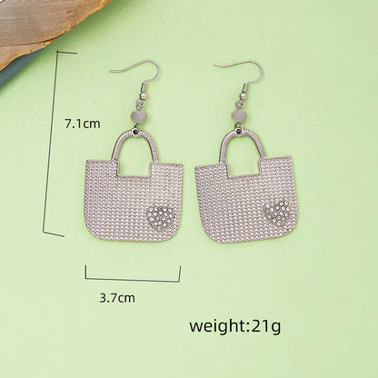 1 Pair Casual Simple Style Bag Plating Alloy Drop Earrings