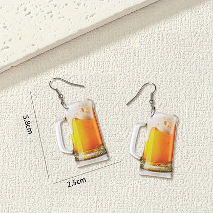 1 Pair Casual Simple Style Beer Steins Arylic Drop Earrings