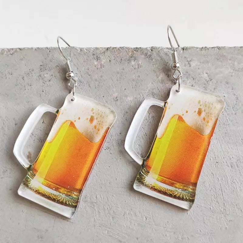 1 Pair Casual Simple Style Beer Steins Arylic Drop Earrings