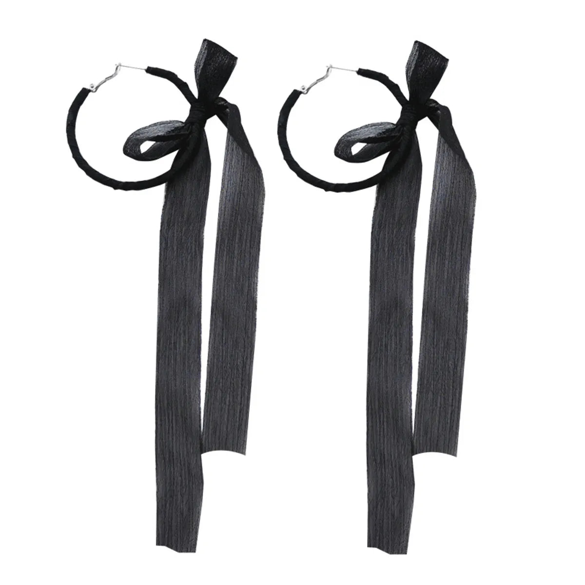 1 Pair Casual Simple Style Bow Knot Cloth Metal Earrings