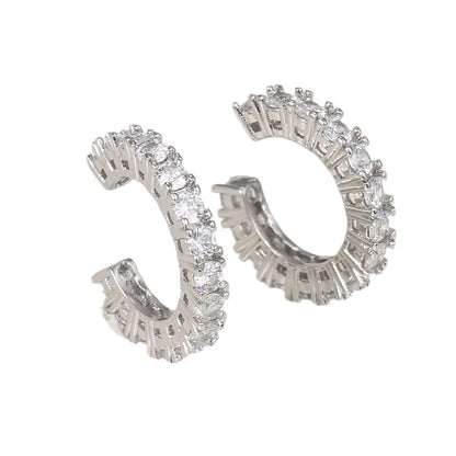 1 Pair Casual Simple Style C Shape Inlay Alloy Zircon Ear Cuffs