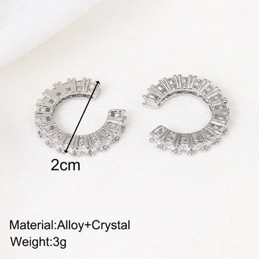 1 Pair Casual Simple Style C Shape Inlay Alloy Zircon Ear Cuffs