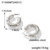 1 Pair Casual Simple Style C Shape Layered Patchwork Plating 304 Stainless Steel 18K Gold Plated Hoop Earrings