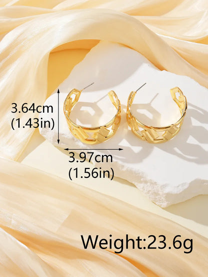 1 Pair Casual Simple Style C Shape Plating Iron 14k Gold Plated White Gold Plated Ear Studs