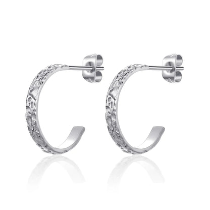 1 Pair Casual Simple Style C Shape Plating Stainless Steel Ear Studs