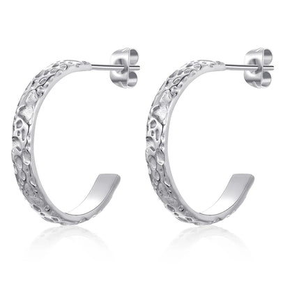 1 Pair Casual Simple Style C Shape Plating Stainless Steel Ear Studs