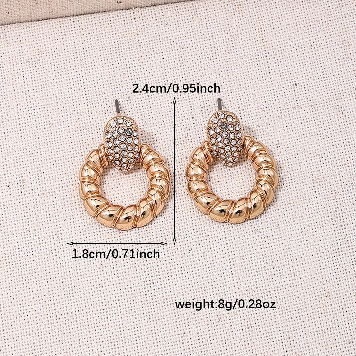 1 Pair Casual Simple Style Circle Hollow Out Inlay Zinc Alloy Rhinestones Drop Earrings