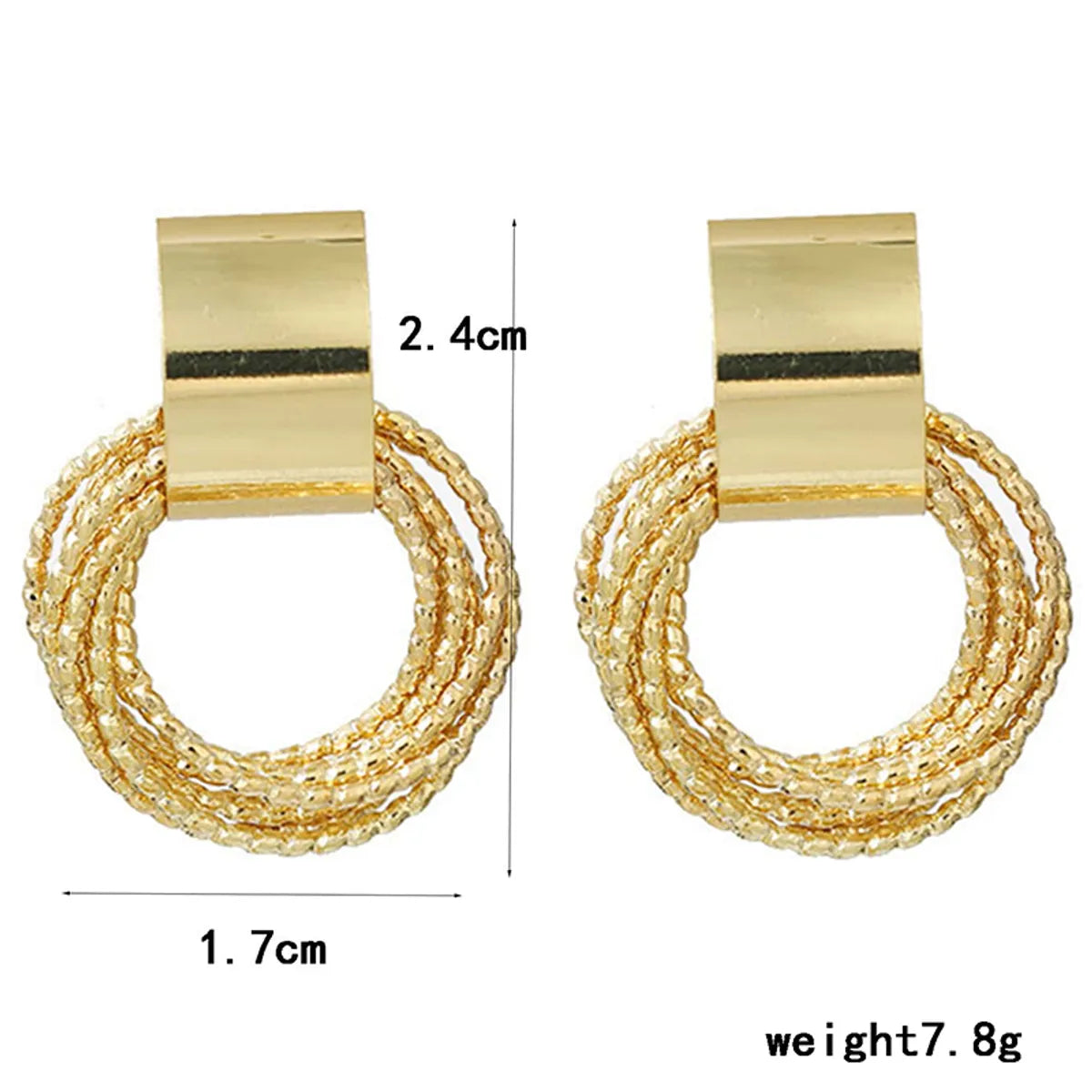 1 Pair Casual Simple Style Circle Plating Alloy Gold Plated Drop Earrings