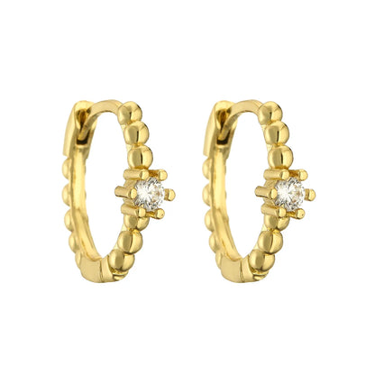 1 Pair Casual Simple Style Circle Plating Inlay Copper Zircon 18k Gold Plated Earrings