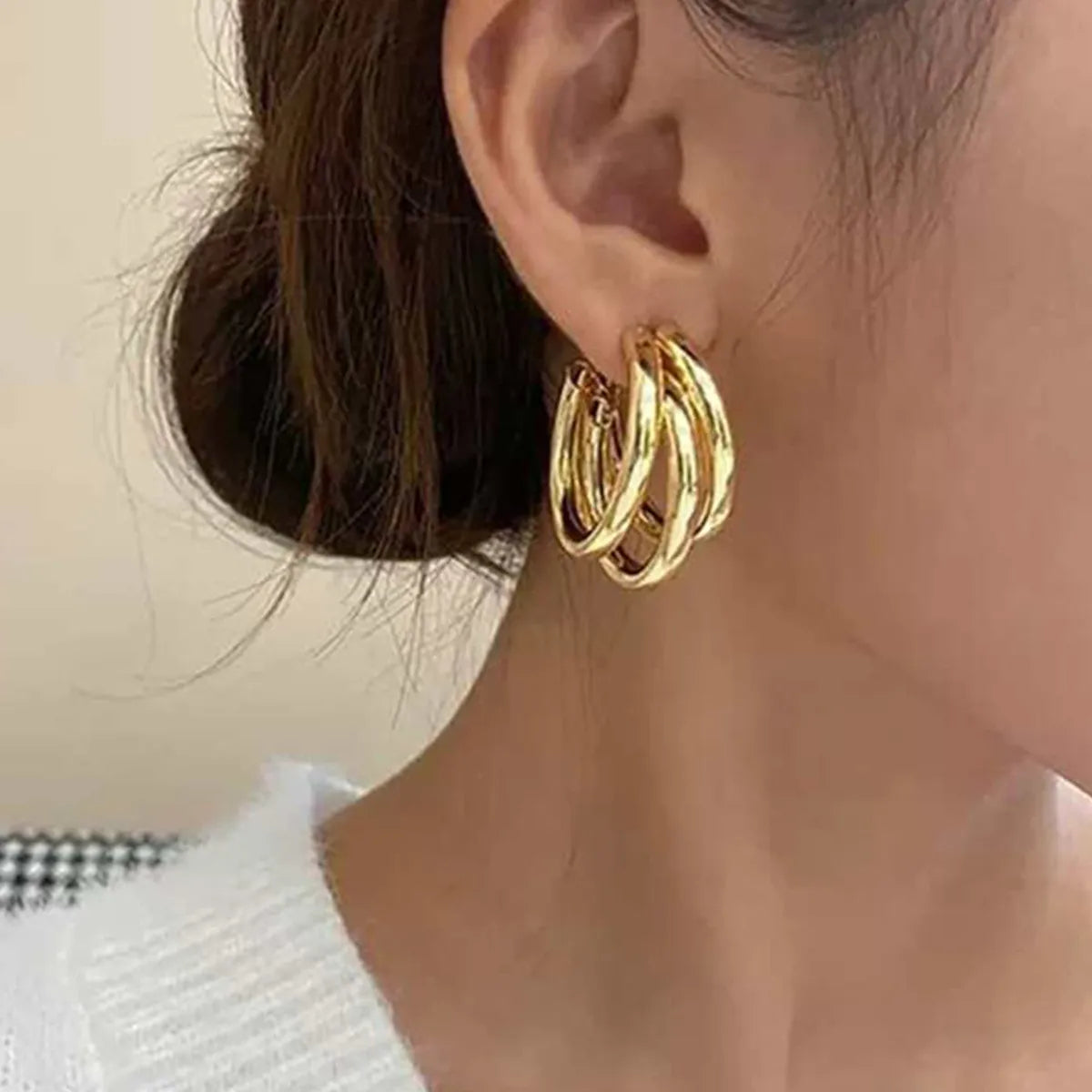 1 Pair Casual Simple Style Classic Style C Shape Iron K Gold Plated Ear Studs