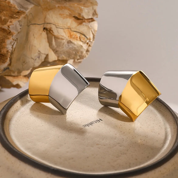 1 Pair Casual Simple Style Classic Style Color Block 304 Stainless Steel Ear Studs