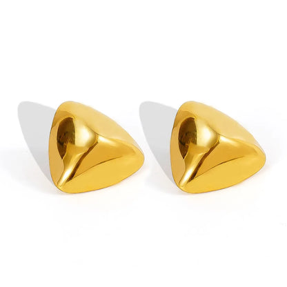 1 Pair Casual Simple Style Classic Style Geometric Scallop Heart Shape 304 Stainless Steel 18K Gold Plated Ear Studs